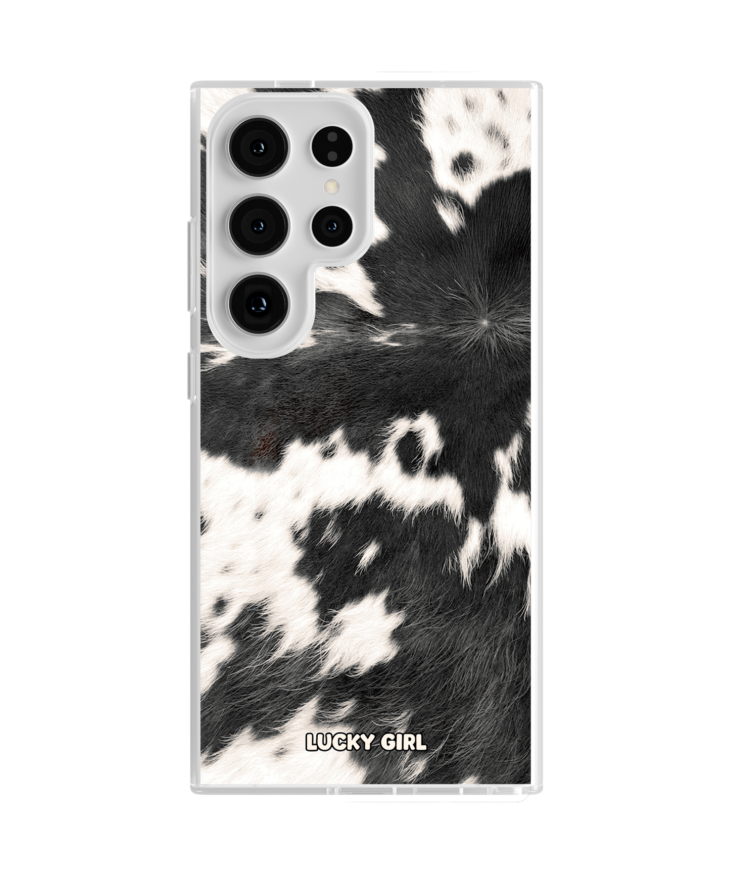 Black Cowhide Clear Case Insert Galaxy S23 Ultra
