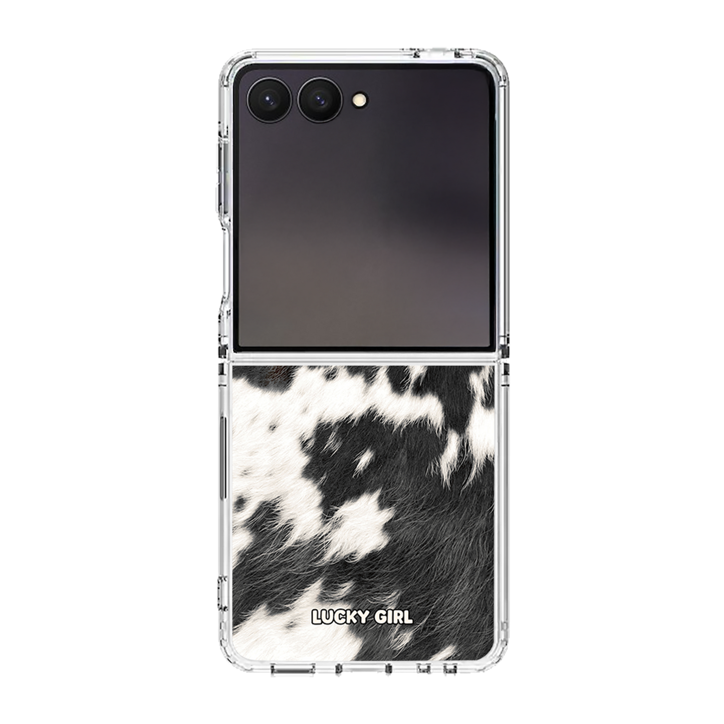 Black Cowhide Clear Case Insert Galaxy Z Flip 7