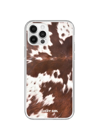 Brown Cowhide Clear Case Insert iPhone 12/12 Pro