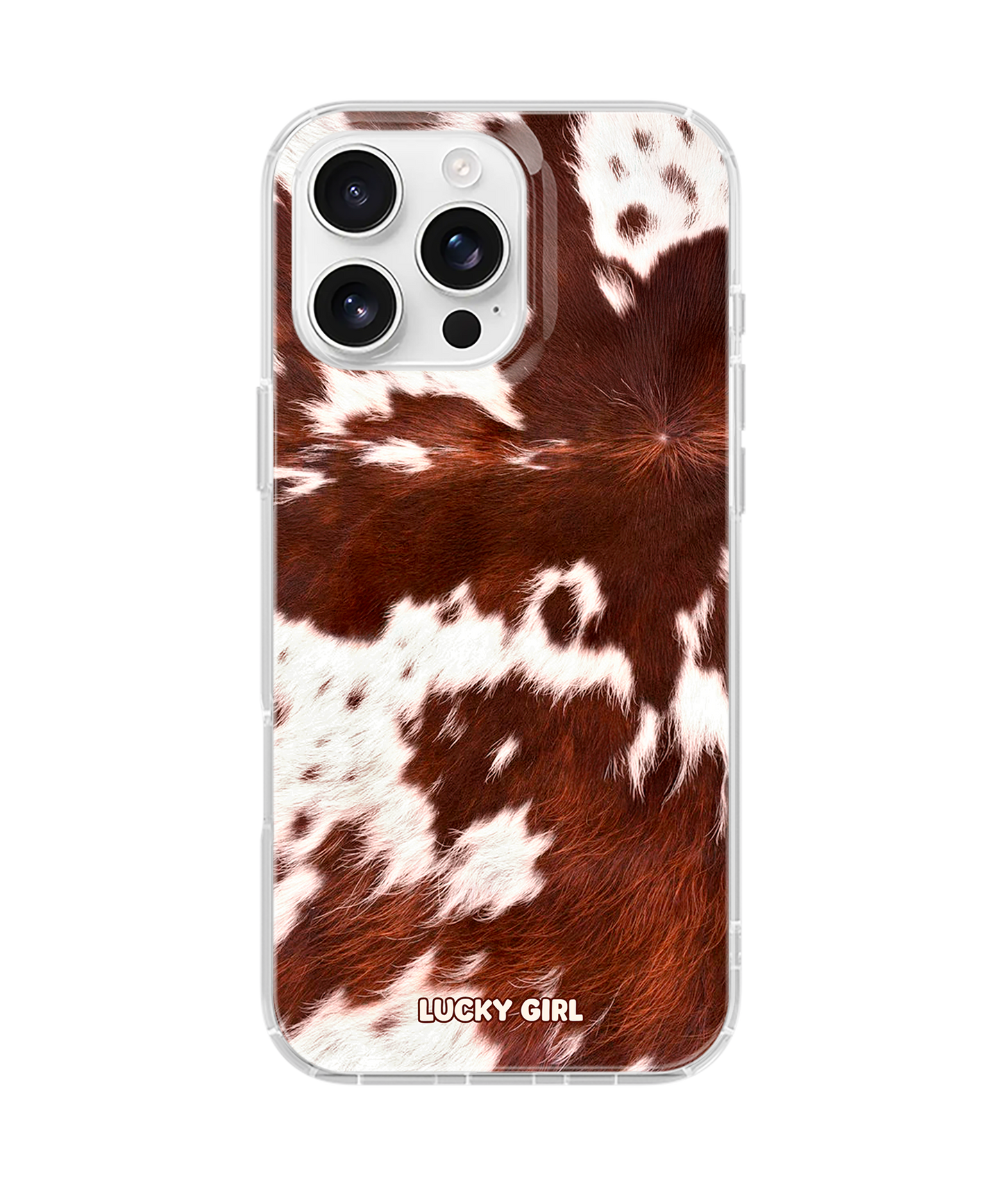 Brown Cowhide Clear Case Insert iPhone 13 Pro Max