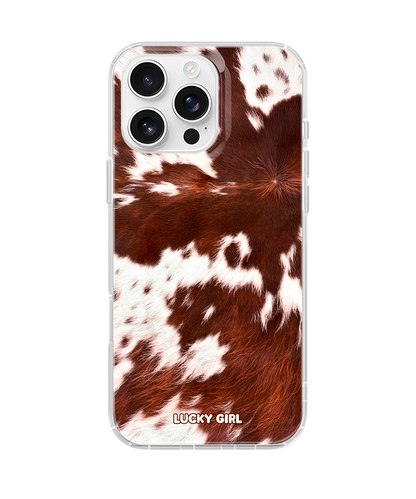 Brown Cowhide Clear Case Insert iPhone 14 Pro Max