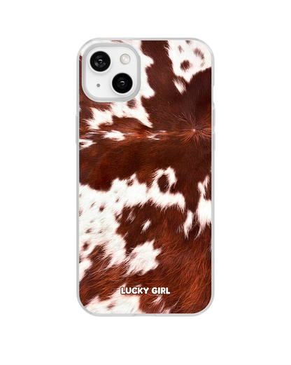Brown Cowhide Clear Case Insert iPhone 15