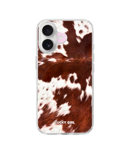Brown Cowhide Clear Case Insert iPhone 16