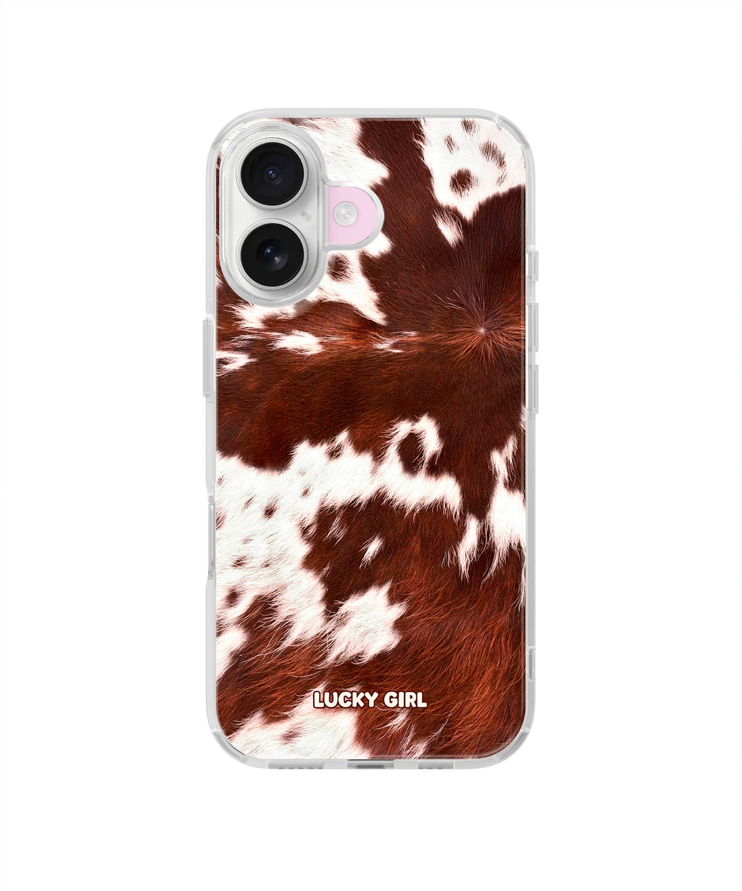Brown Cowhide Clear Case Insert iPhone 17