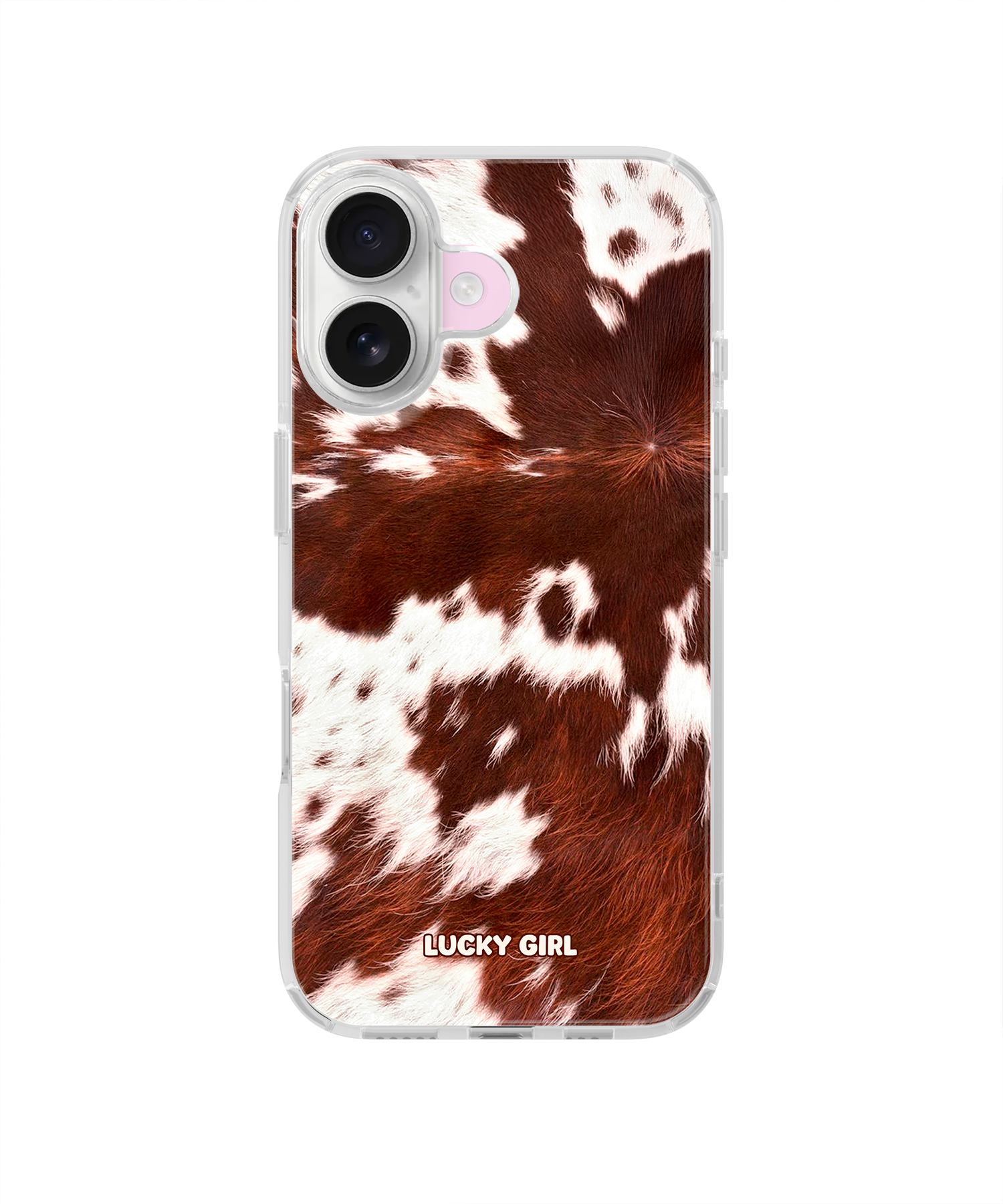 Brown Cowhide Clear Case Insert iPhone 17