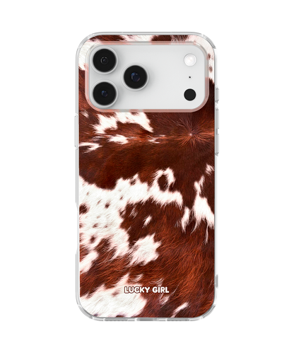 Brown Cowhide Clear Case Insert iPhone 17 Pro Max