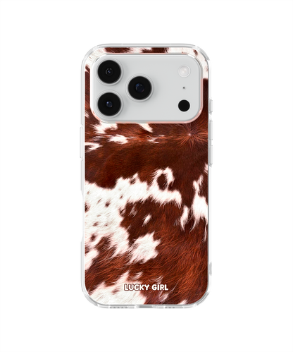 Brown Cowhide Clear Case Insert iPhone 17 Pro