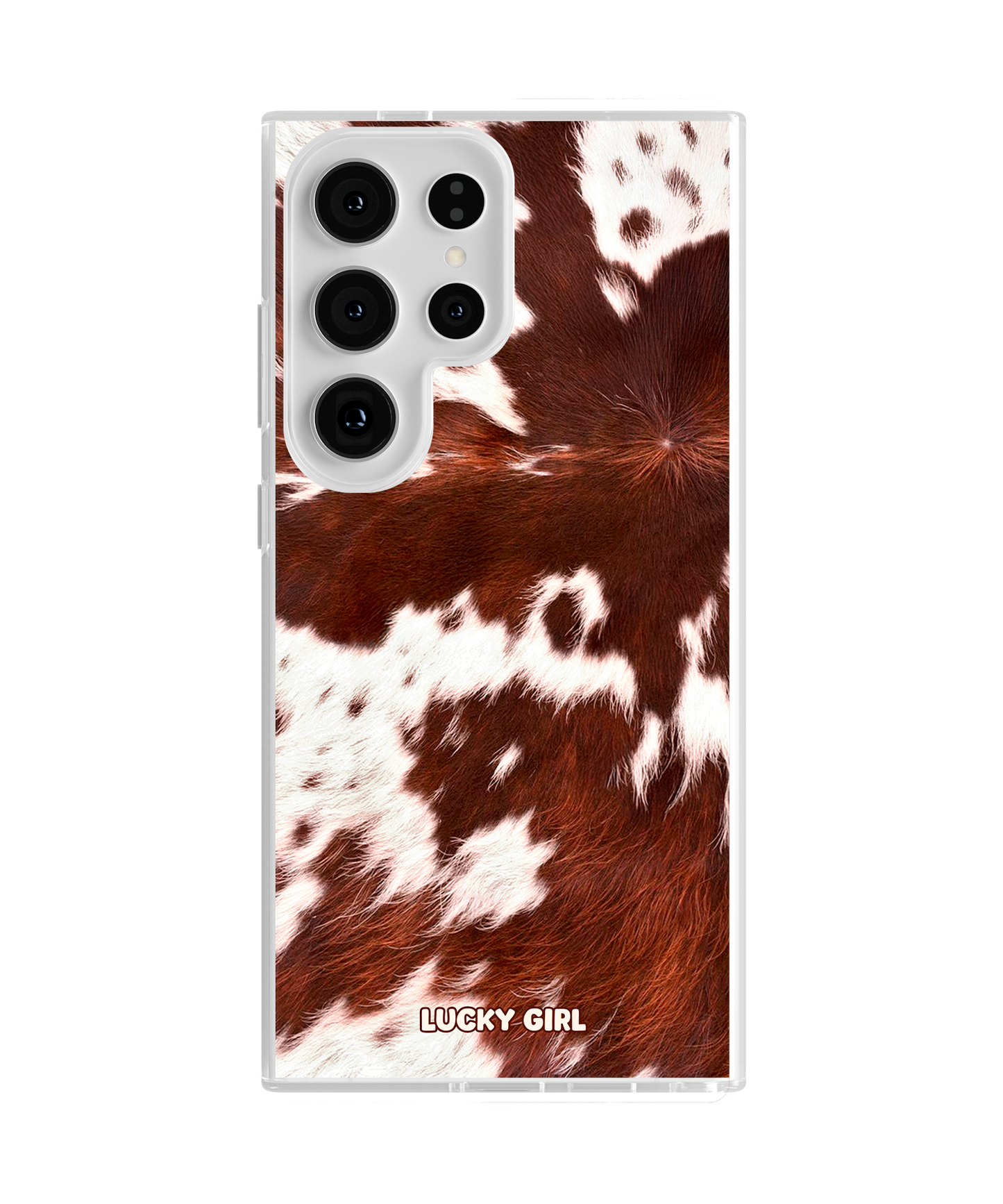 Brown Cowhide Clear Case Insert Galaxy S24 Ultra