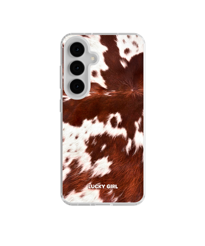 Brown Cowhide Clear Case Insert Galaxy S24/S25