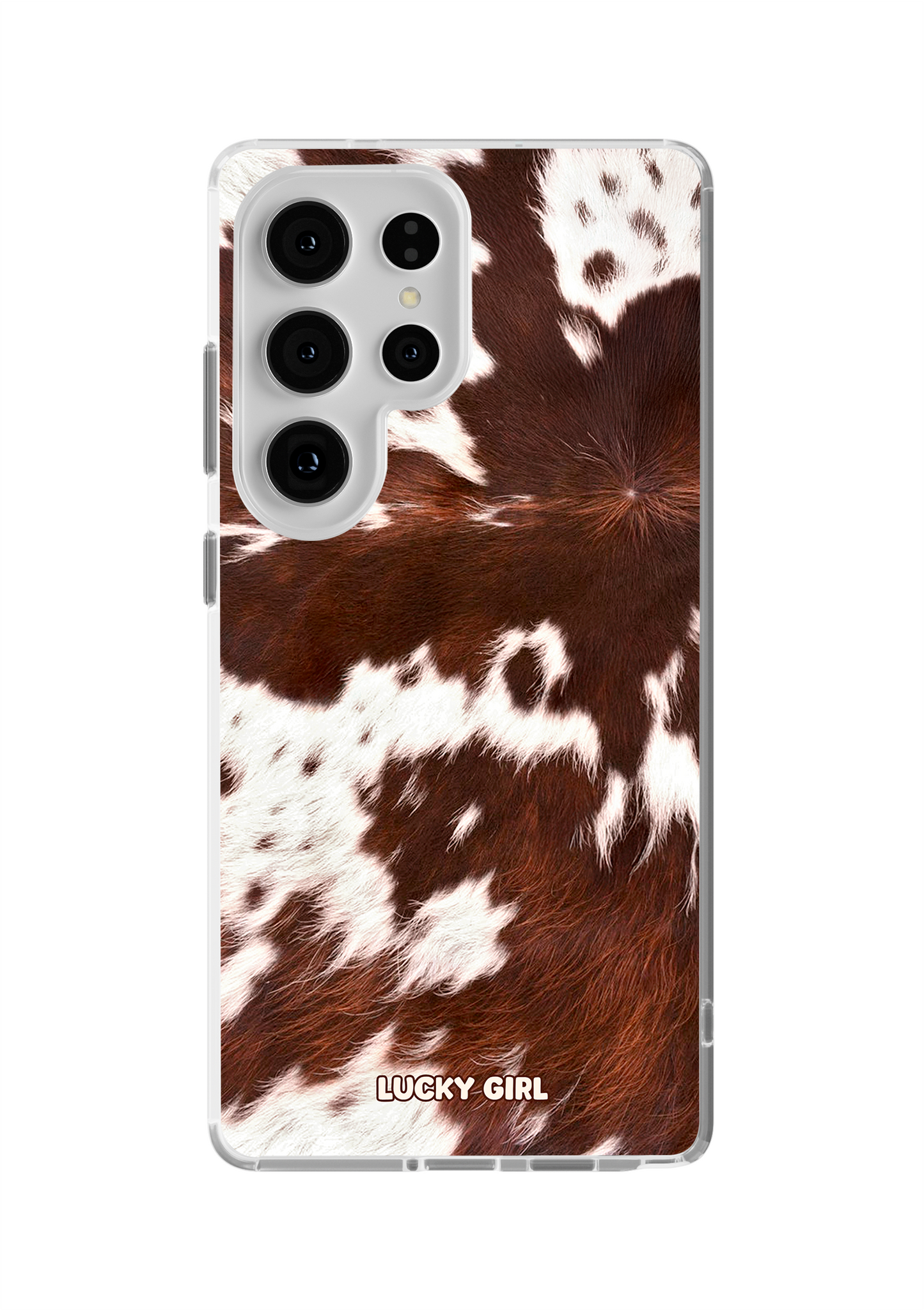 Brown Cowhide Clear Case Insert Galaxy S25 Ultra