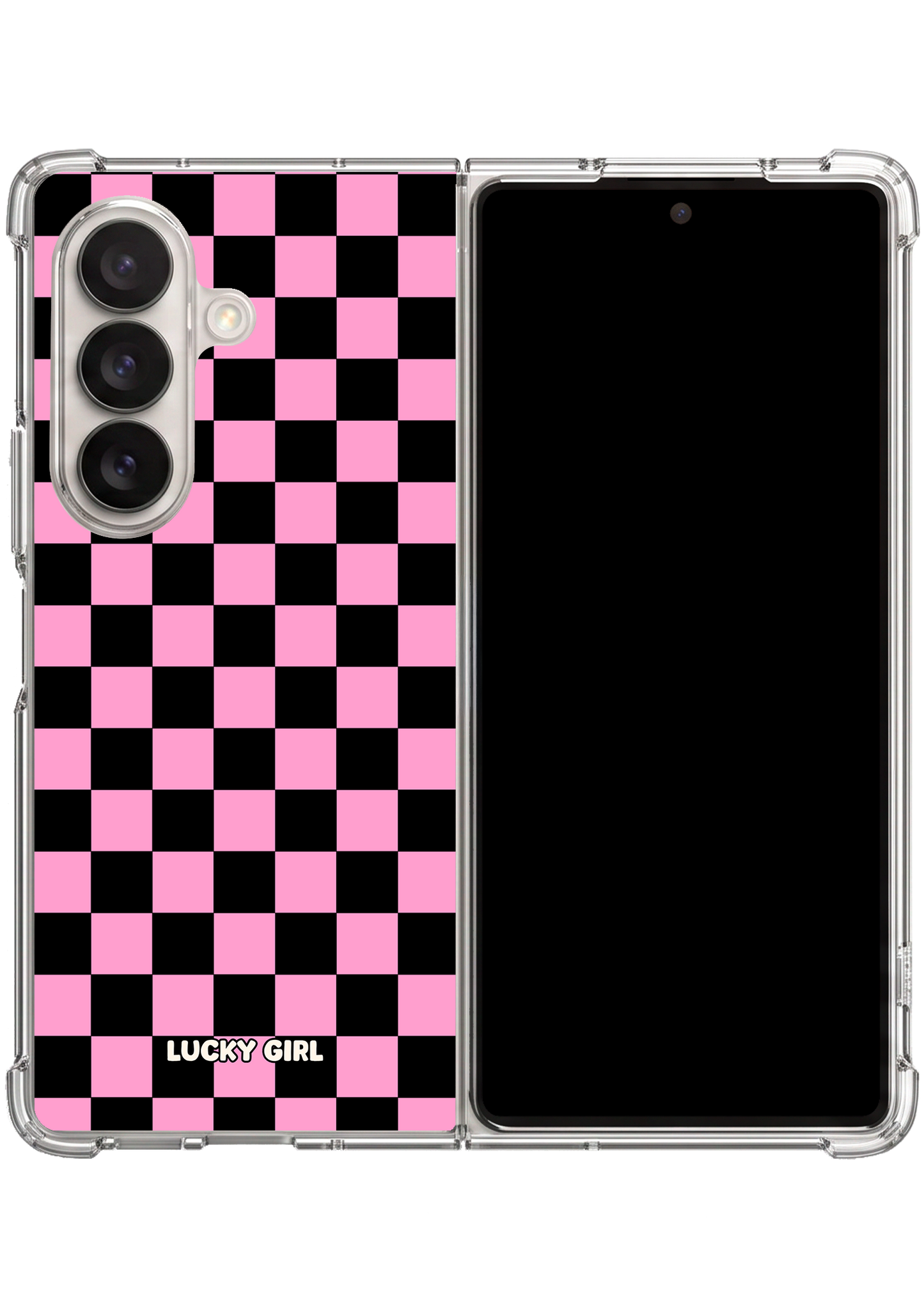 Bubblegum Checkers Clear Case Insert Galaxy Z Fold 7