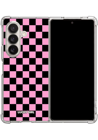 Bubblegum Checkers Clear Case Insert Galaxy Z Fold 7
