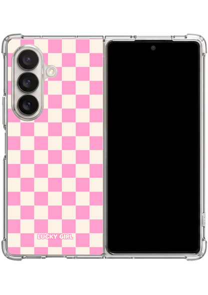 Bubblegum Checkers II Clear Case Insert Galaxy Z Fold 7