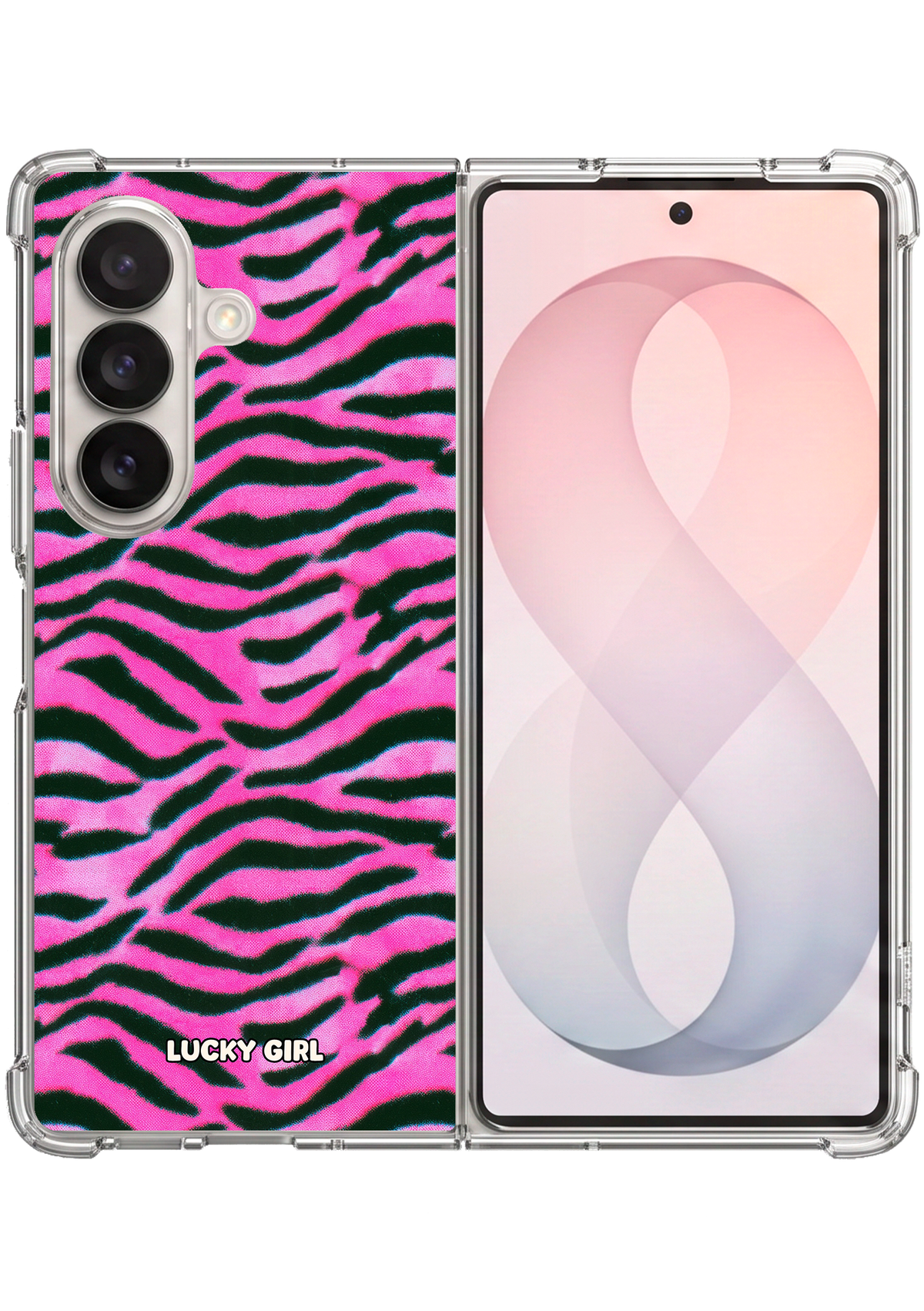 Candy Zebra Clear Case Insert Galaxy Z Fold 7 / 8 Ultra
