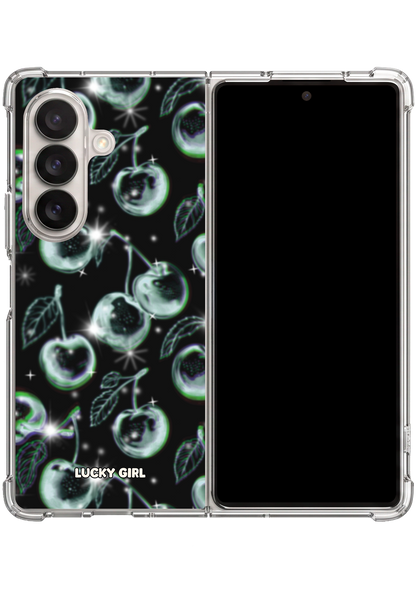 Chrome Cherries Clear Case Insert Galaxy Z Fold 7