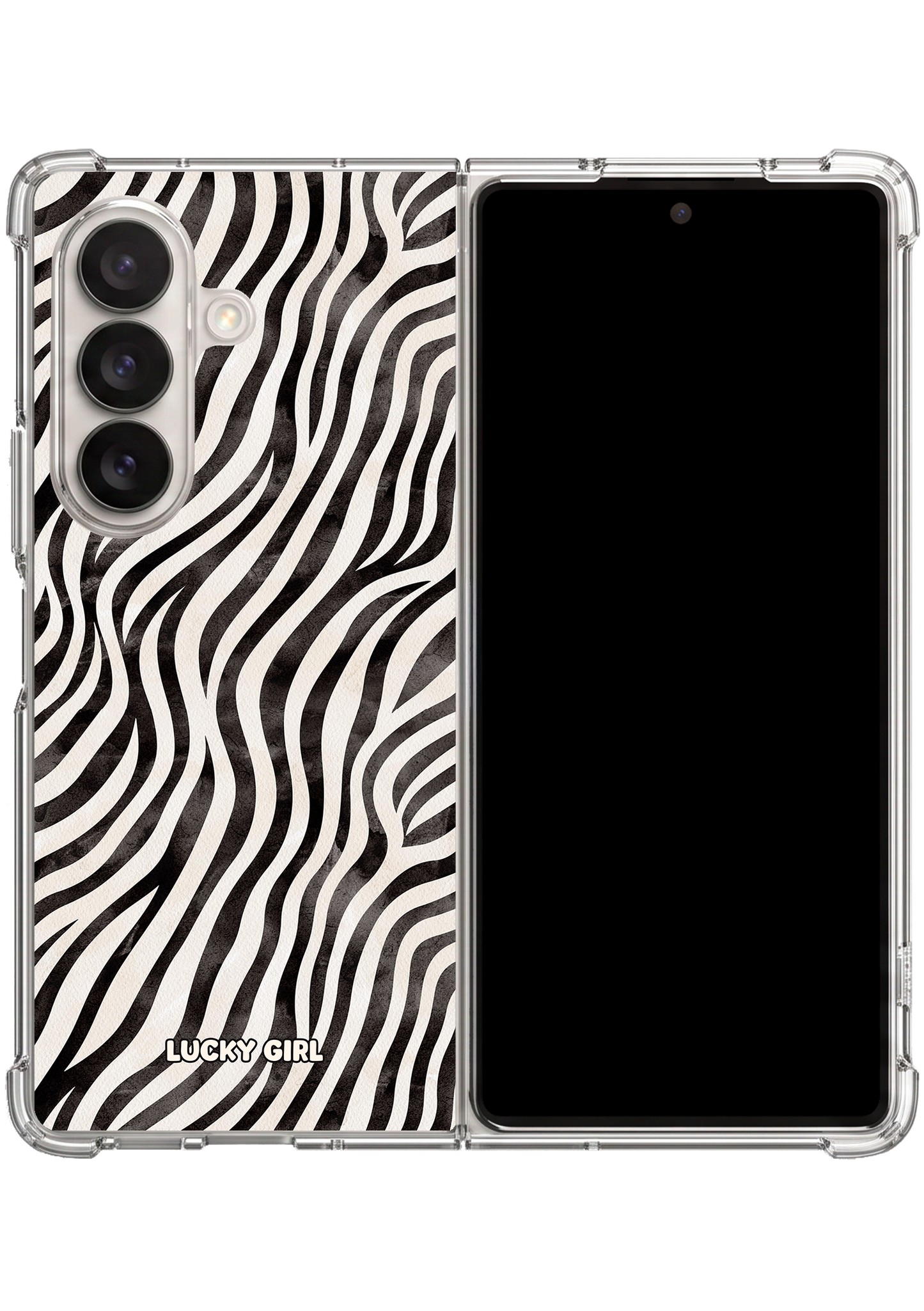Classic Zebra Clear Case Insert Galaxy Z Fold 7