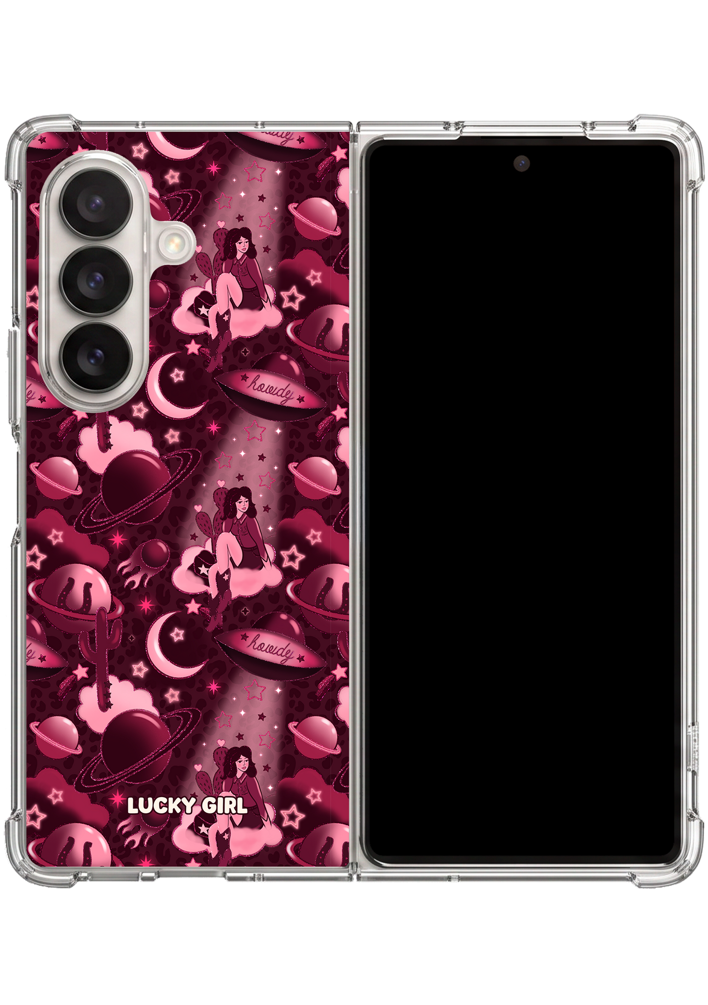Cosmic Cowgirl Clear Case Insert Galaxy Z Fold 7
