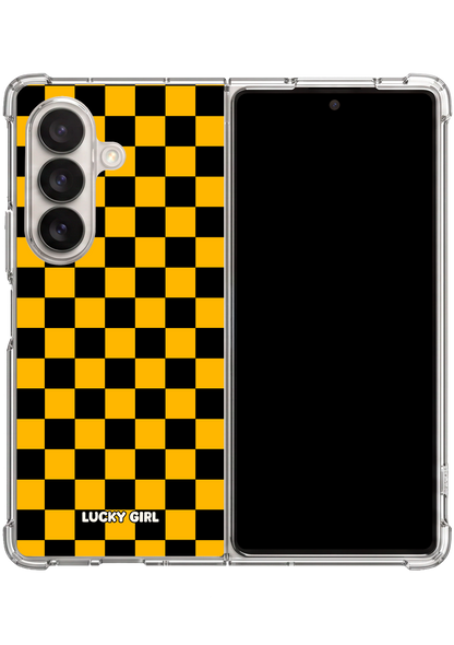 Creamsicle Checkers Clear Case Insert Galaxy Z Fold 7