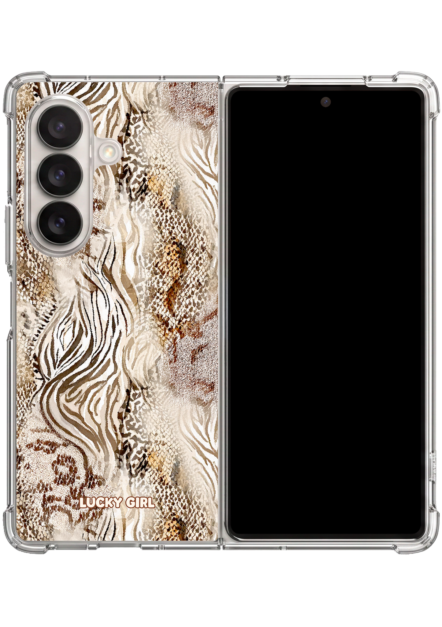 Cream Wild Thing Clear Case Insert Galaxy Z Fold 7