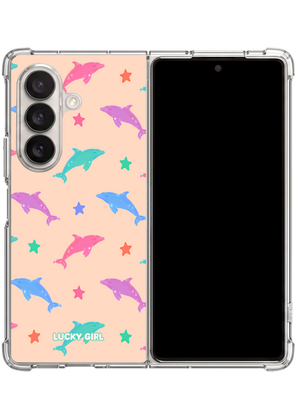 Dolphin Dive Clear Case Insert Galaxy Z Fold 7