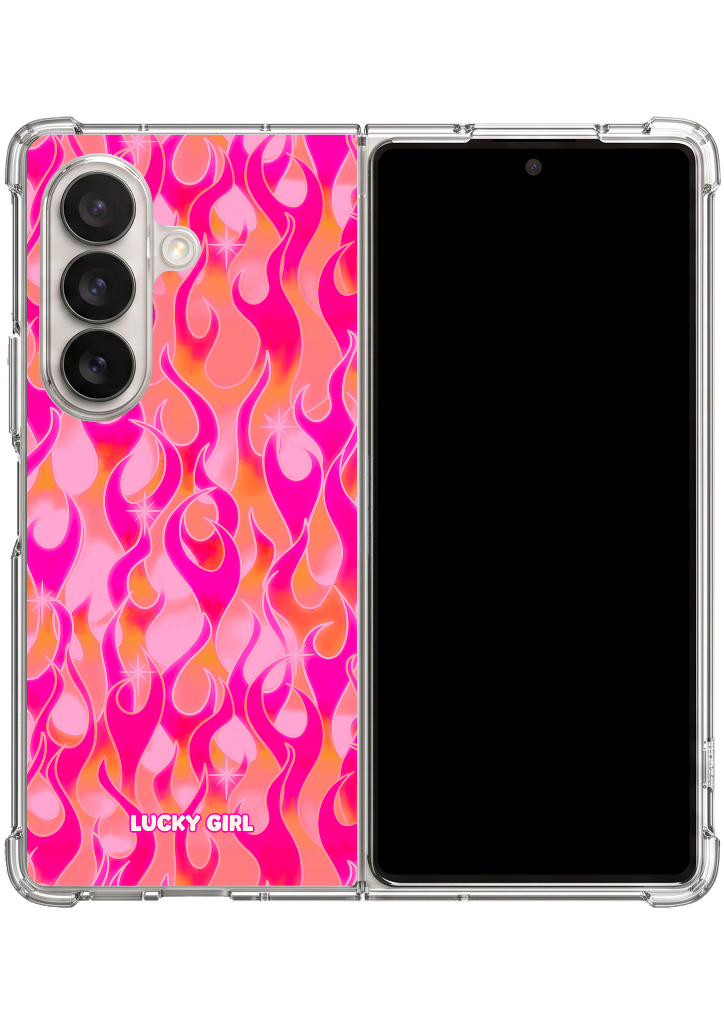 Fever Flames Clear Case Insert Galaxy Z Fold 7