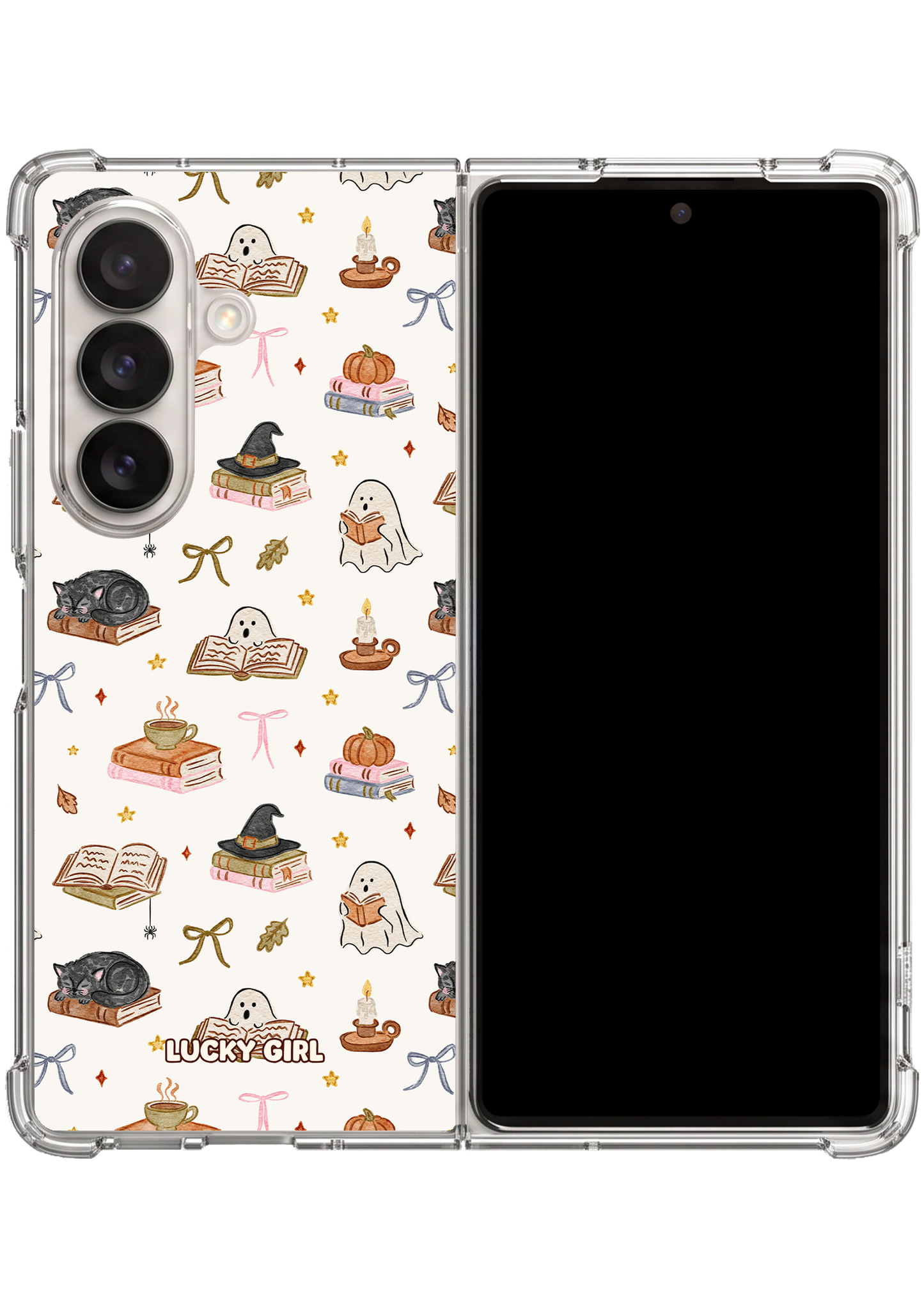 Haunted Library Clear Case Insert Galaxy Z Fold 7