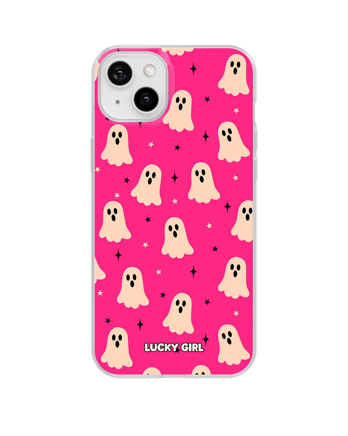 Hot Pink Haunt Clear Case Insert iPhone 14 Plus/15 Plus
