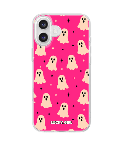 Hot Pink Haunt Clear Case Insert iPhone 16 Plus