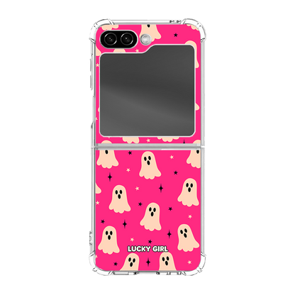 Hot Pink Haunt Clear Case Insert Galaxy Z Flip 6/7 FE
