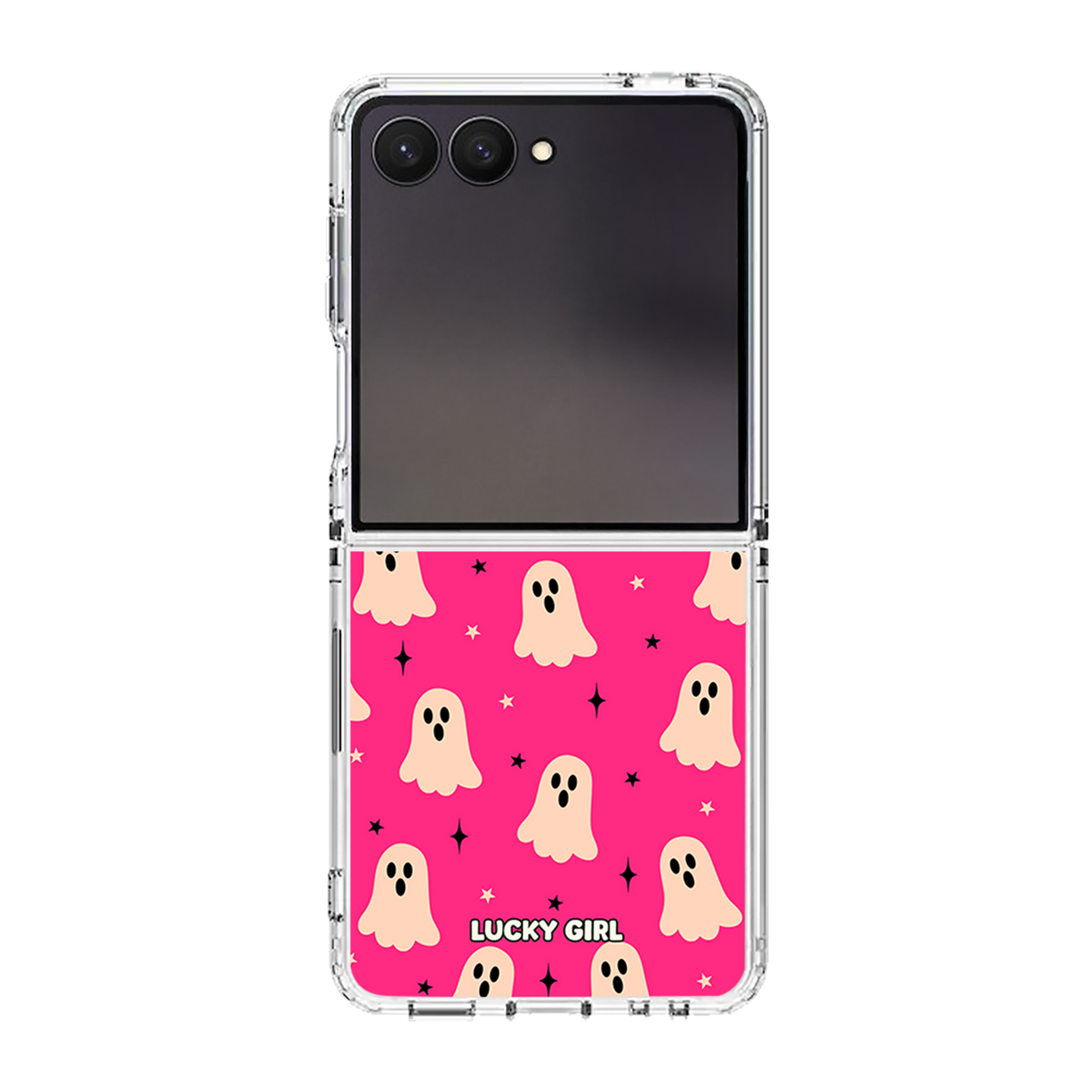 Hot Pink Haunt Clear Case Insert Galaxy Z Flip 7