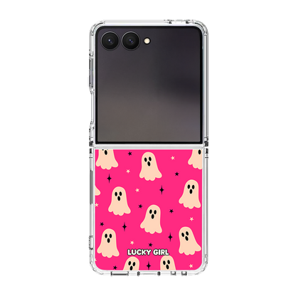 Hot Pink Haunt Clear Case Insert Galaxy Z Flip 7