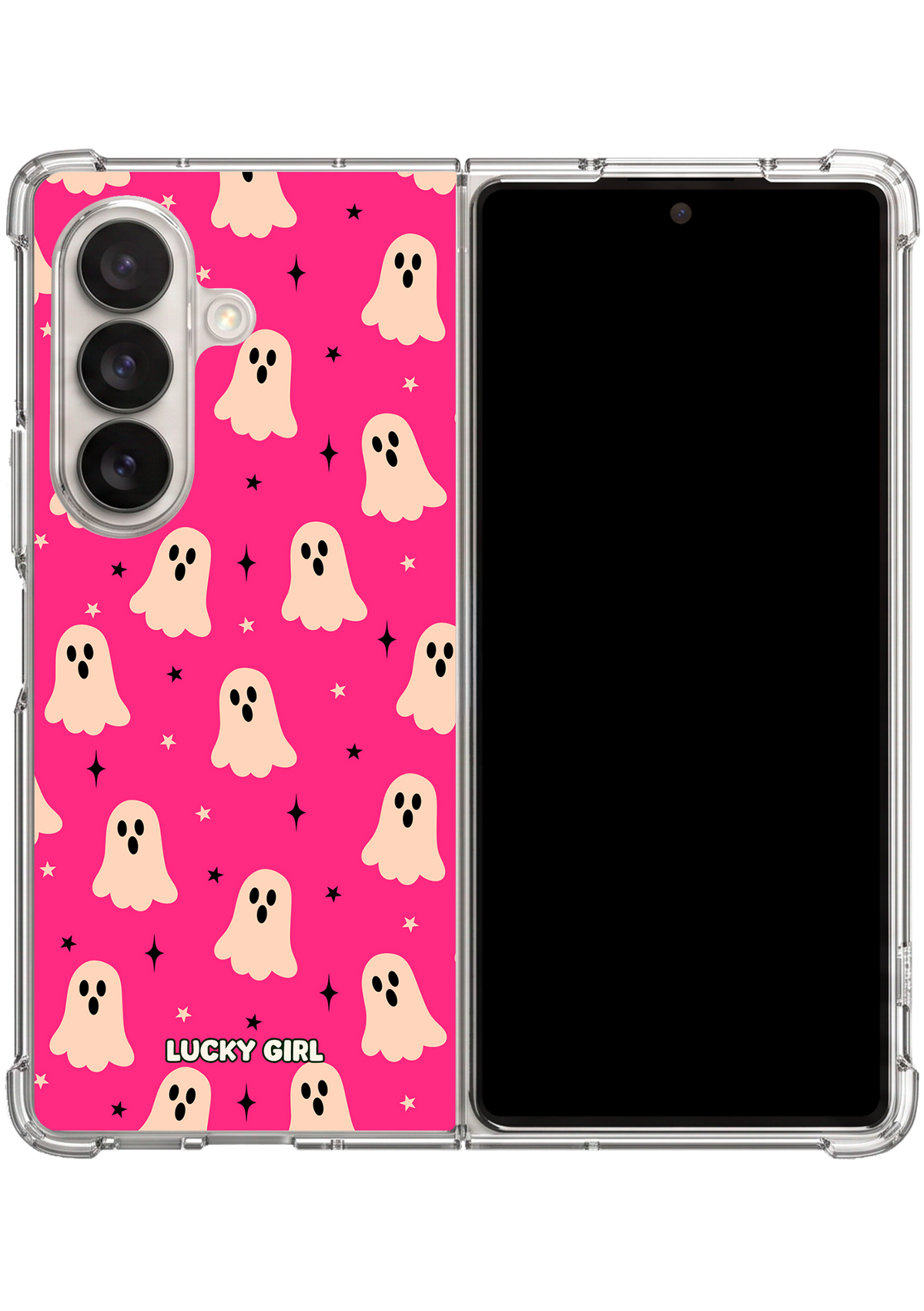 Hot Pink Haunt Clear Case Insert Galaxy Z Fold 7
