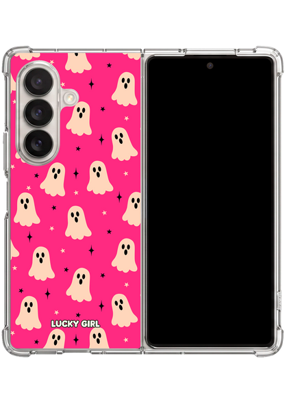 Hot Pink Haunt Clear Case Insert Galaxy Z Fold 7