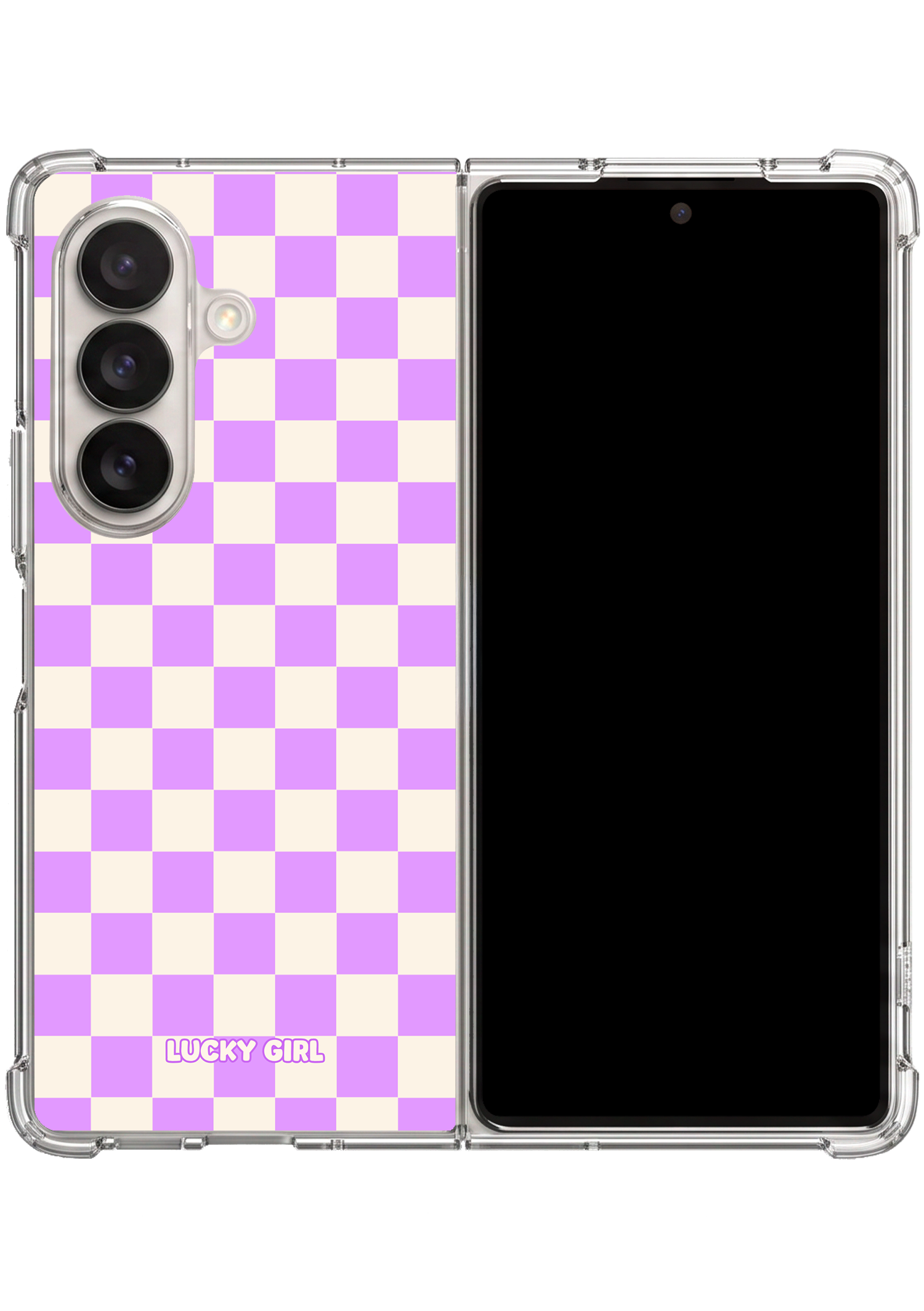 Lavender Checkers II Clear Case Insert Galaxy Z Fold 7