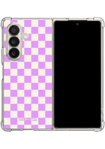 Lavender Checkers II Clear Case Insert Galaxy Z Fold 7