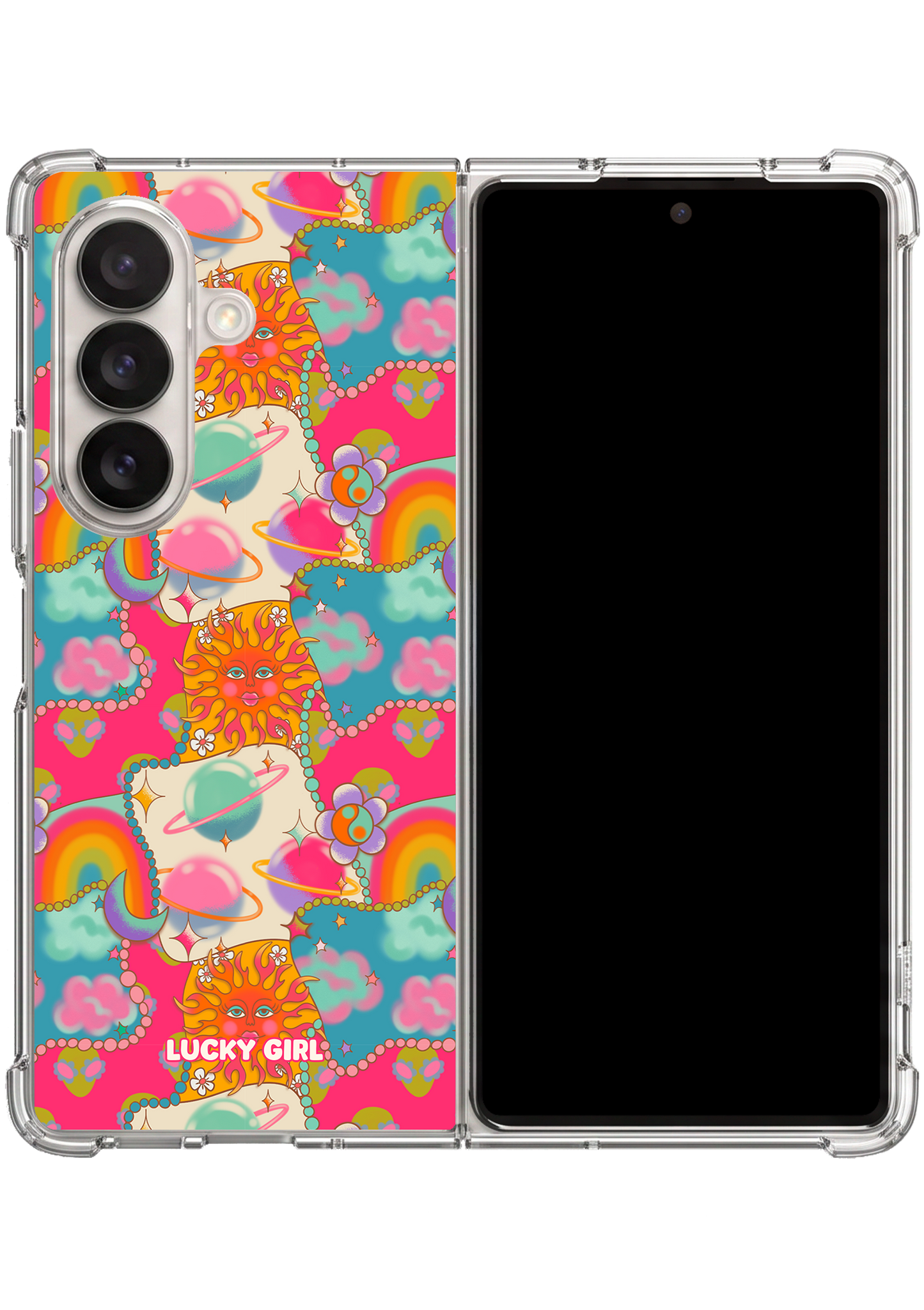 Neon Cosmos Clear Case Insert Galaxy Z Fold 7