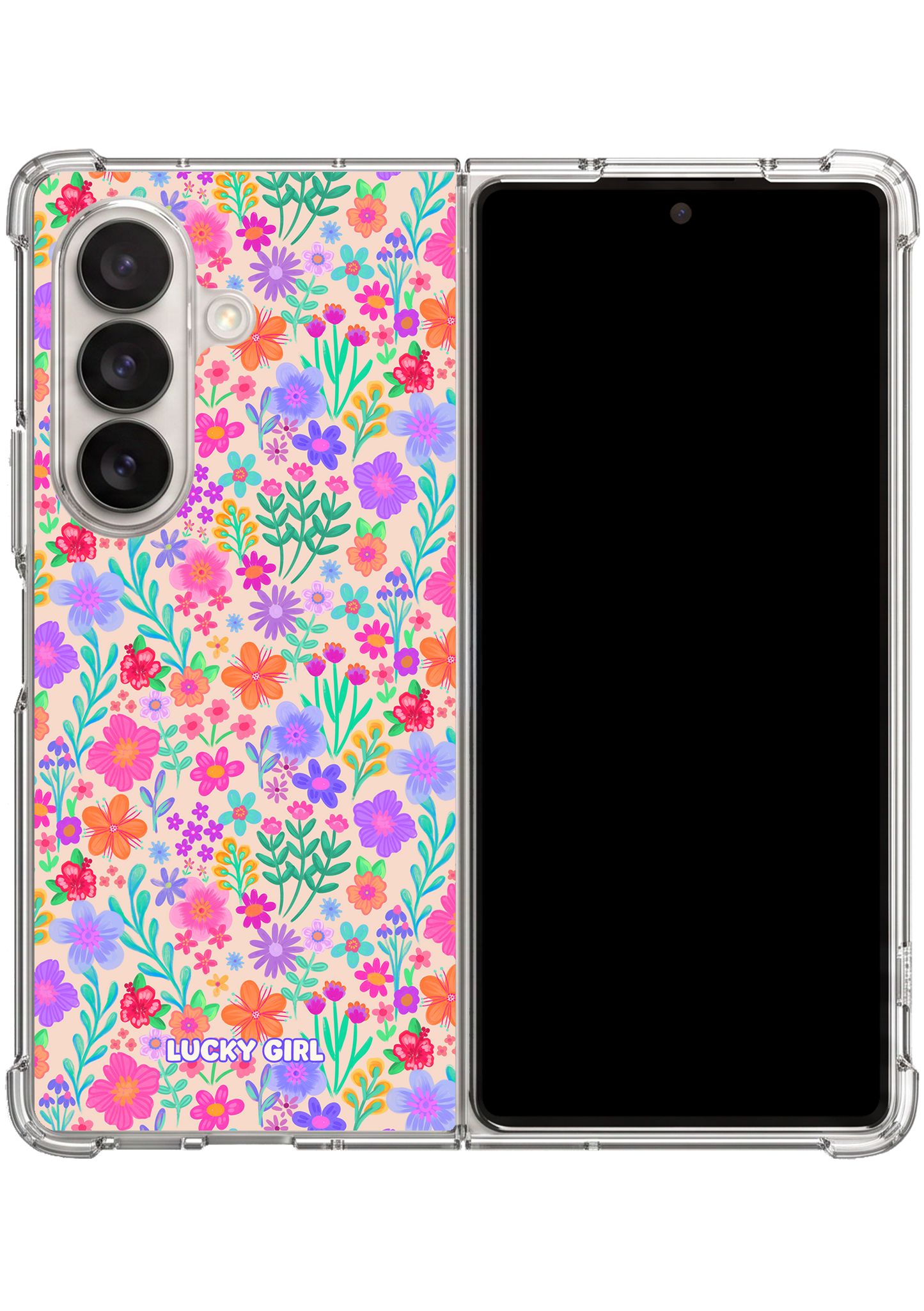 Neon Garden Clear Case Insert Galaxy Z Fold 7