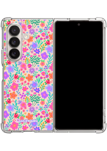 Neon Garden Clear Case Insert Galaxy Z Fold 7