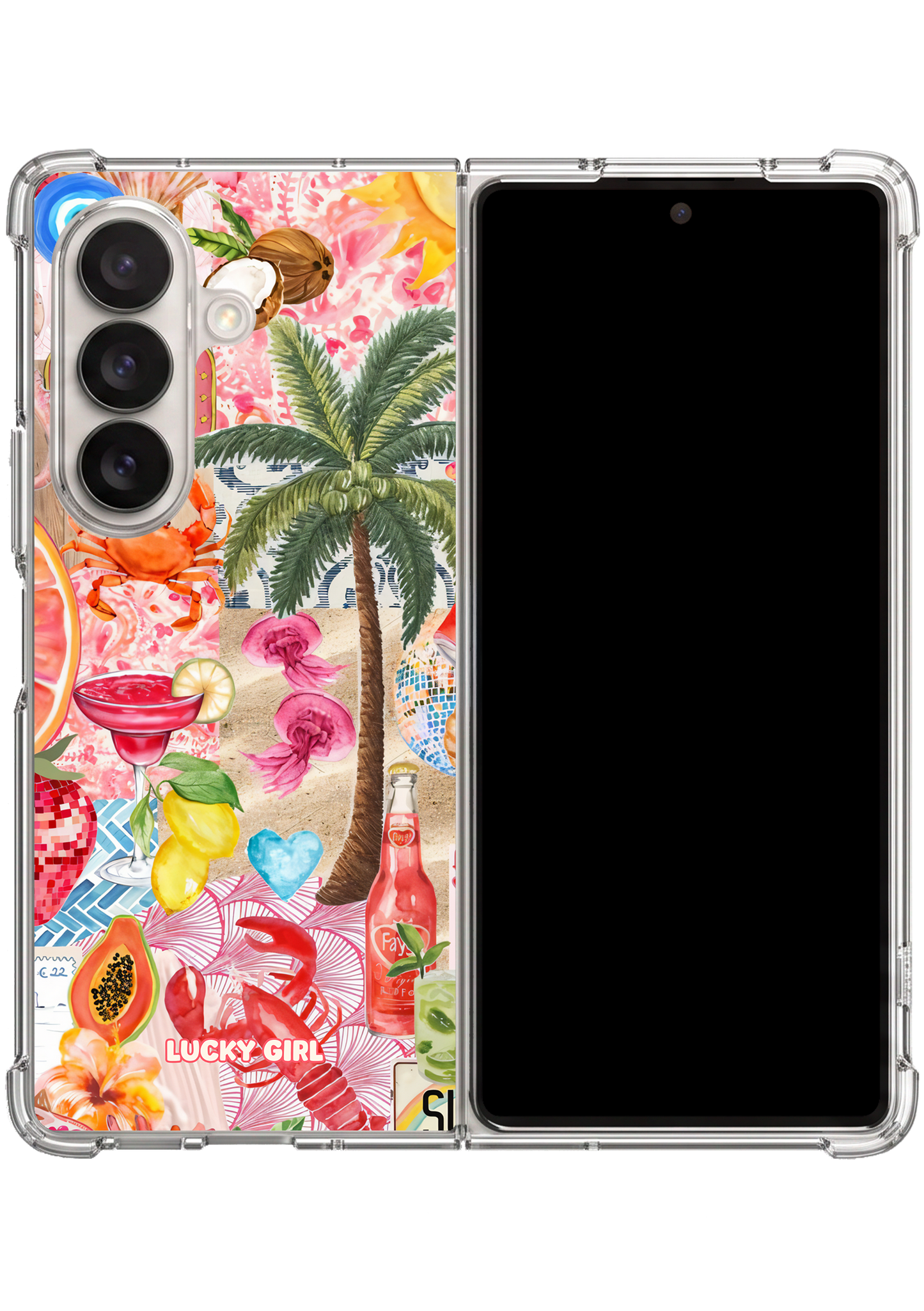 Palm Party Clear Case Insert Galaxy Z Fold 7