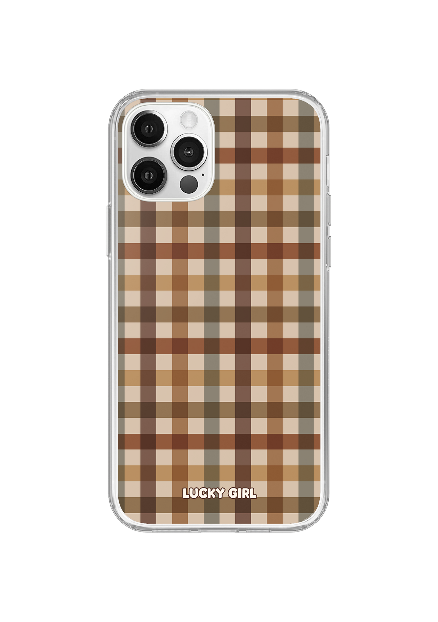 Pecan Gingham Clear Case Insert iPhone 12/12 Pro
