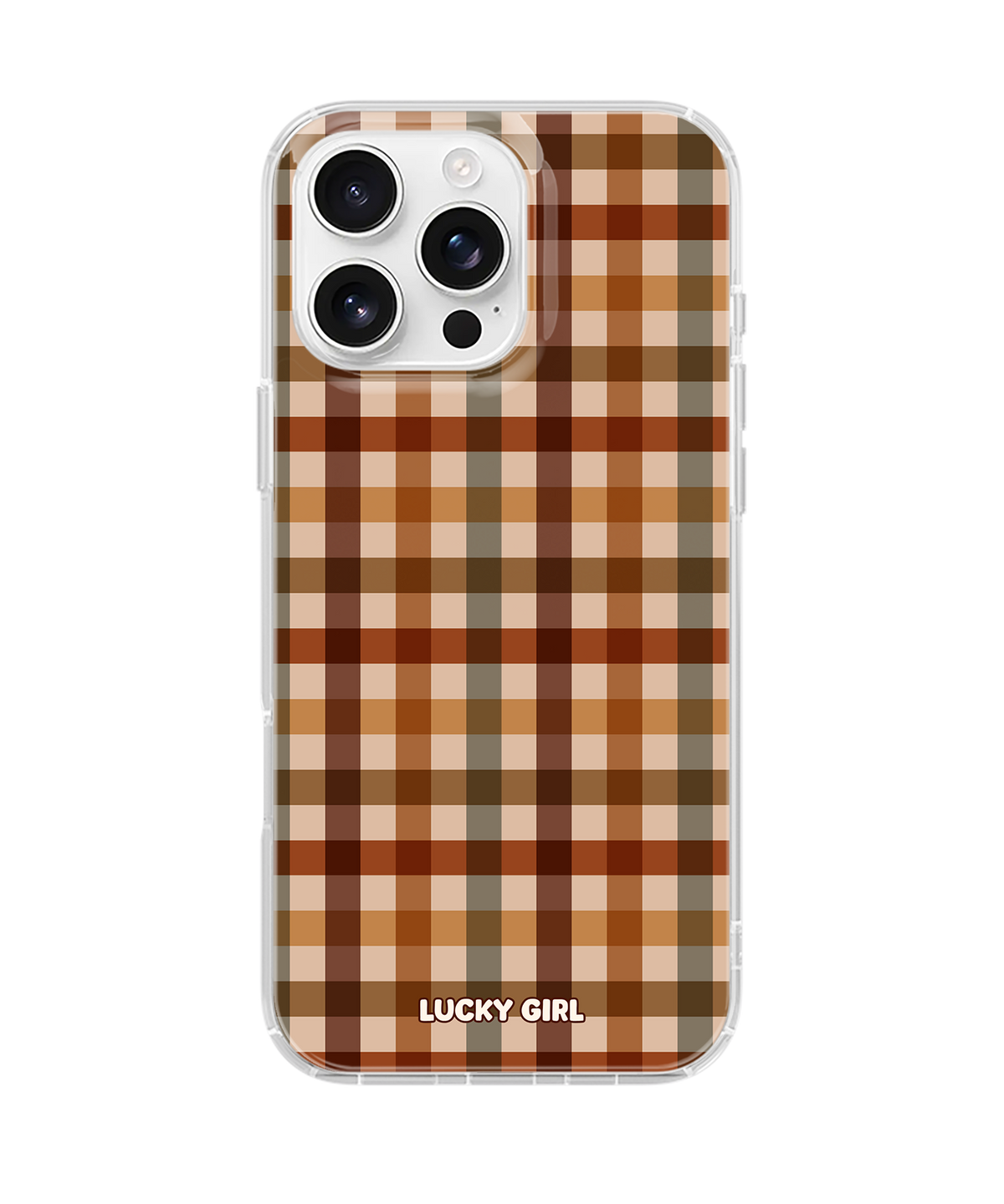 Pecan Gingham Clear Case Insert iPhone 13 Pro Max