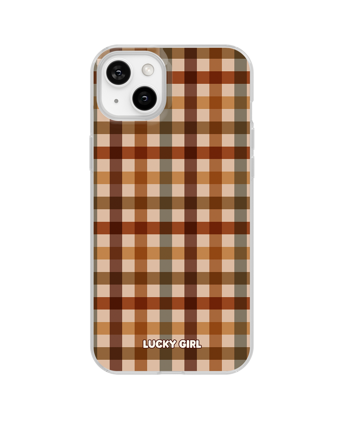 Pecan Gingham Clear Case Insert iPhone 13/14/16e