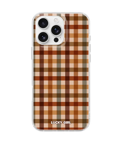 Pecan Gingham Clear Case Insert iPhone 15 Pro Max