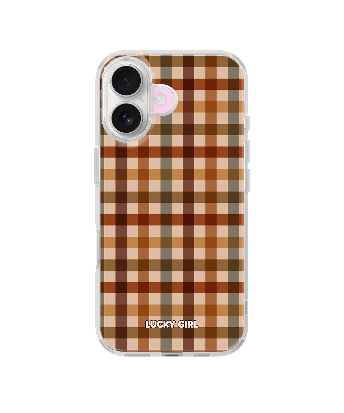 Pecan Gingham Clear Case Insert iPhone 16