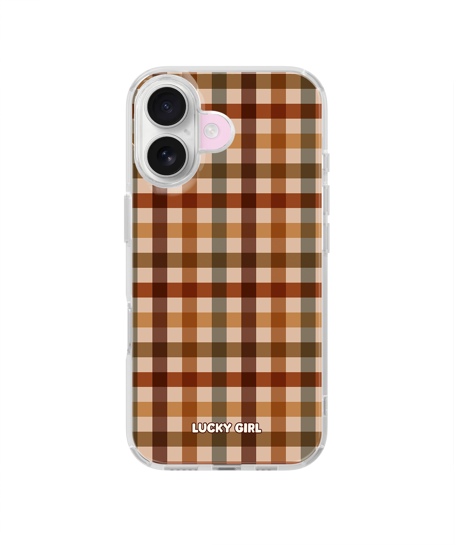 Pecan Gingham Clear Case Insert iPhone 17