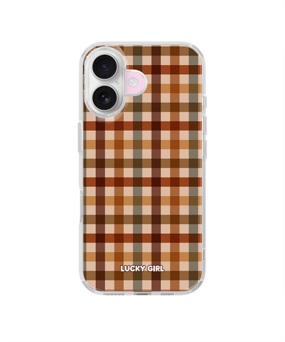 Pecan Gingham Clear Case Insert iPhone 17