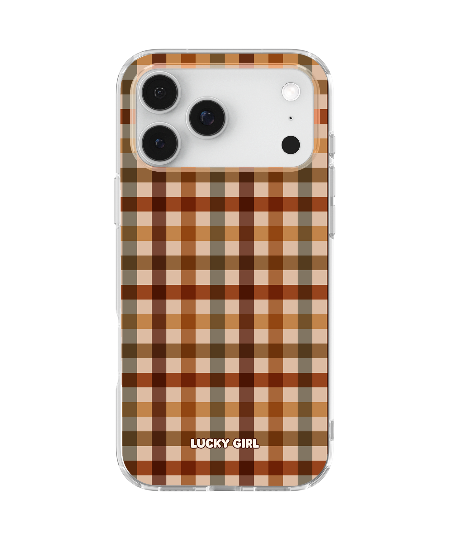 Pecan Gingham Clear Case Insert iPhone 17 Pro Max
