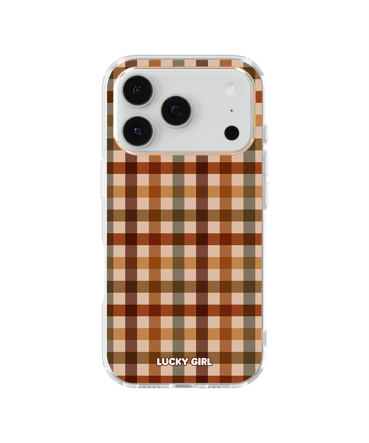 Pecan Gingham Clear Case Insert iPhone 17 Pro
