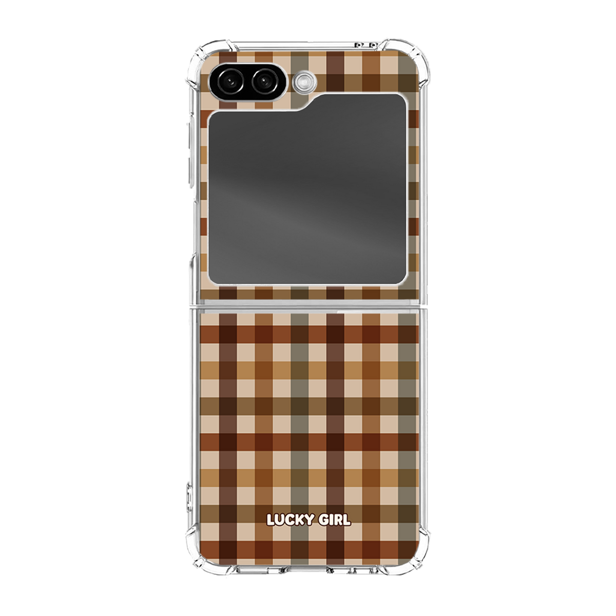 Pecan Gingham Clear Case Insert Galaxy Z Flip 6/7 FE