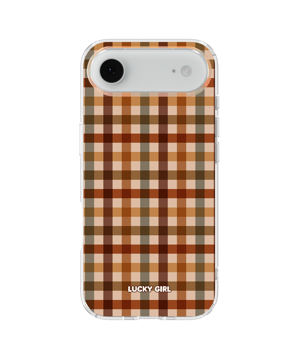 Pecan Gingham Clear Case Insert iPhone 17 Air